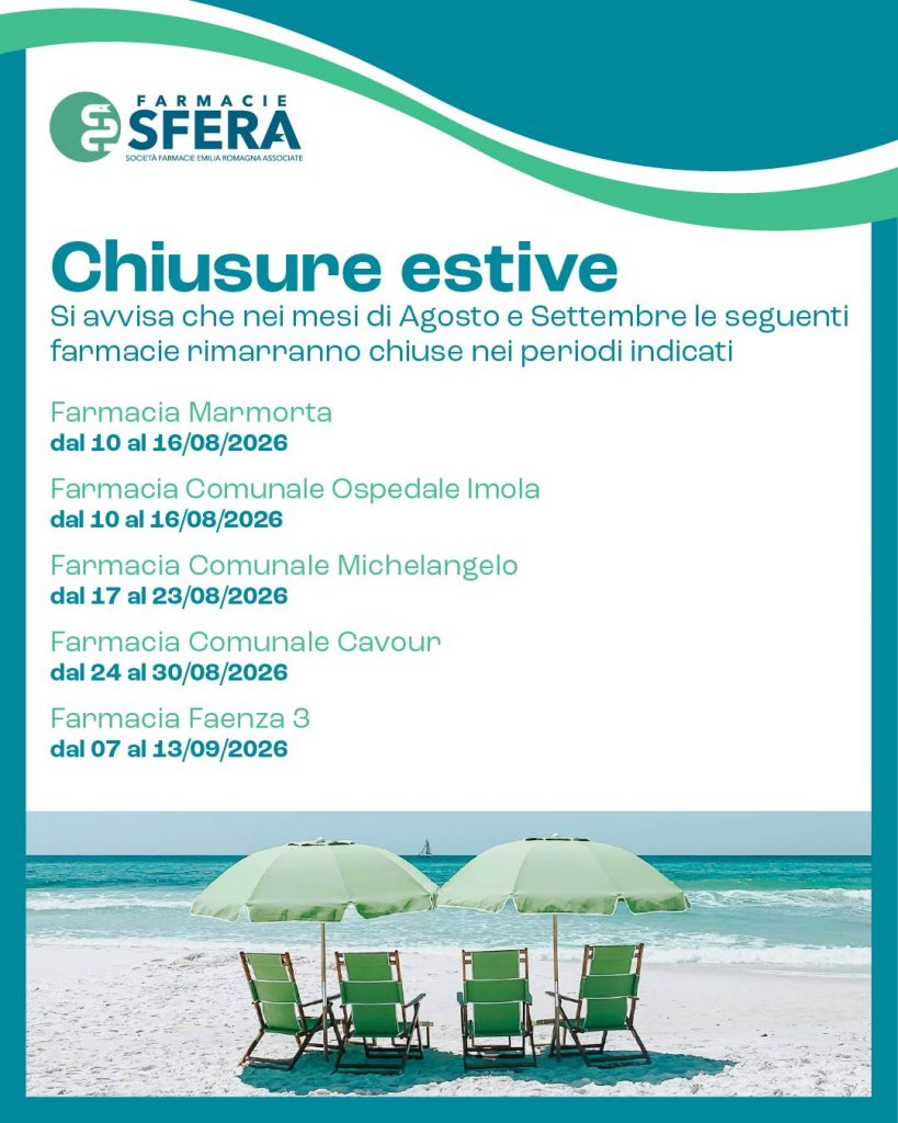 Chiusure estive delle farmacie Sfera